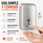 Dispenser Jabon Liquido Acero Inox 500 Ml Premium Pared