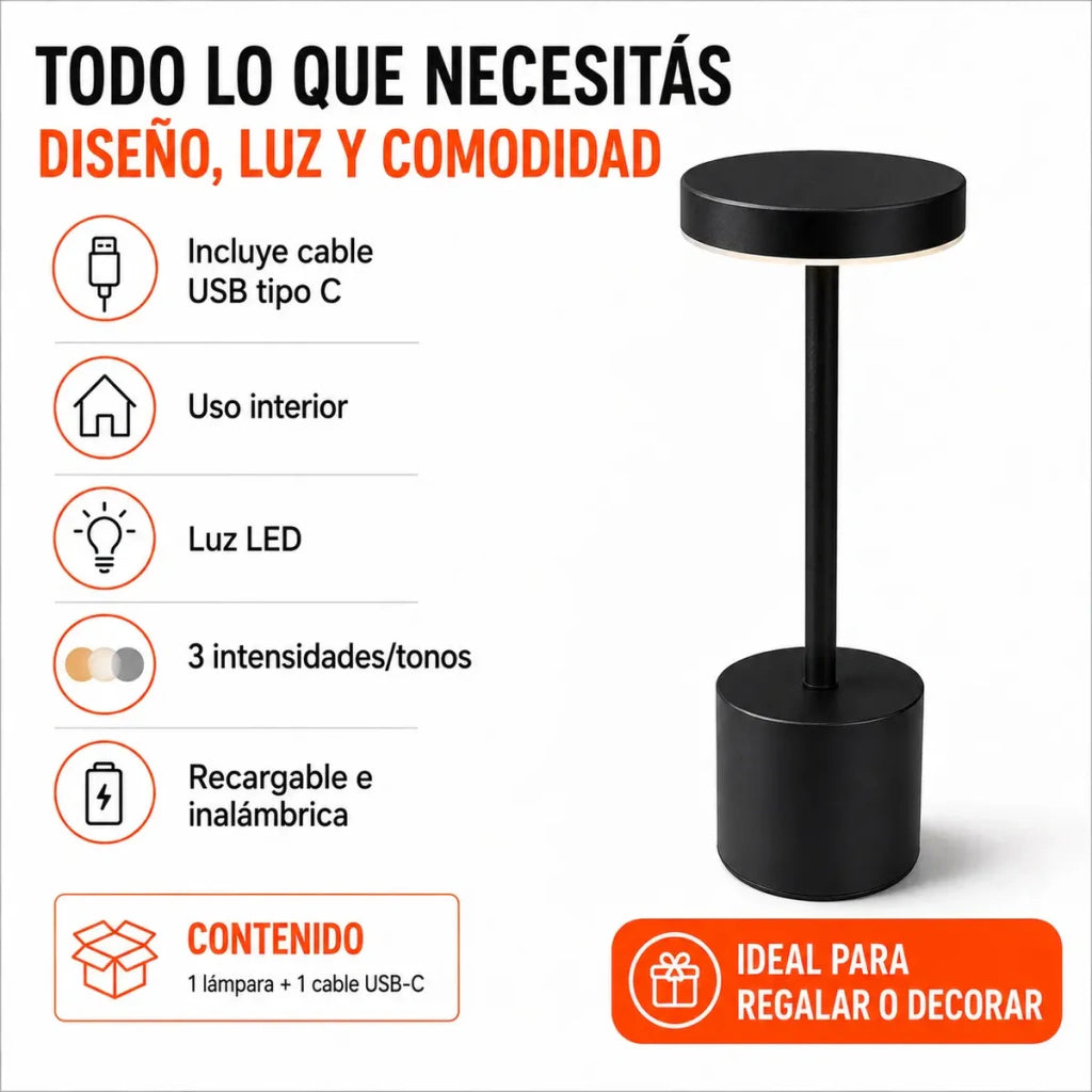 Lámpara Inalámbrica De Mesa Led Para Restaurantes Y Hogar