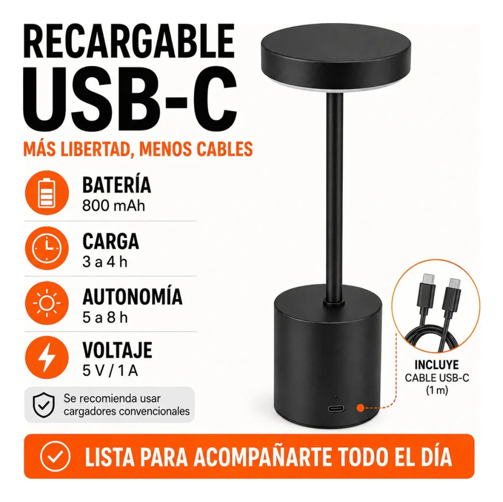 Lámpara Inalámbrica De Mesa Led Para Restaurantes Y Hogar