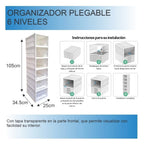 Zapatero Organizador De Calzado Torre 6 Niveles Plegable