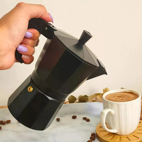 Cafetera Tipo Italiana Para 9 Pocillos Express Cafe Negro