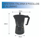 Cafetera Tipo Italiana Para 9 Pocillos Express Cafe Negro