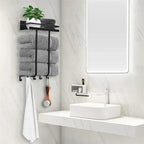 Organizador De Toallas de Baño Metal 3 Niveles Y Repisa